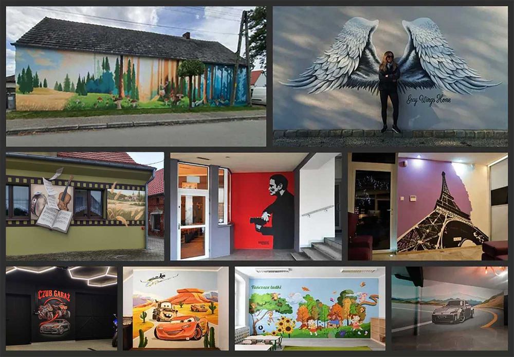 Artystyczne malowanie ścian - Mural- Wideo mapping - Oświetlenie artystyczne