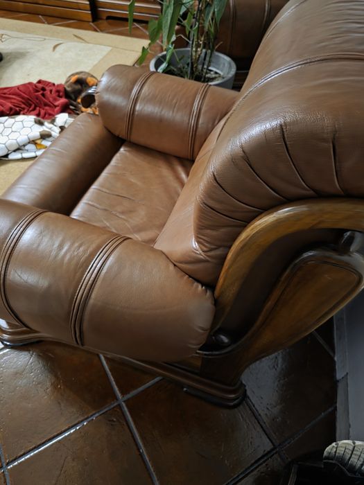 Sofas em pele - 1 sofa 3 lugares + 2 individuais