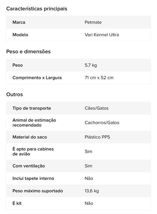 Caixa Transporte Cães Gatos Vari Kennel Médio/200/n°4
