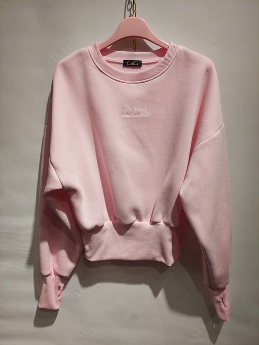LALU Nowa bluza damska pudrowy róż oversize – rozmiar uniwersalny 
Pię