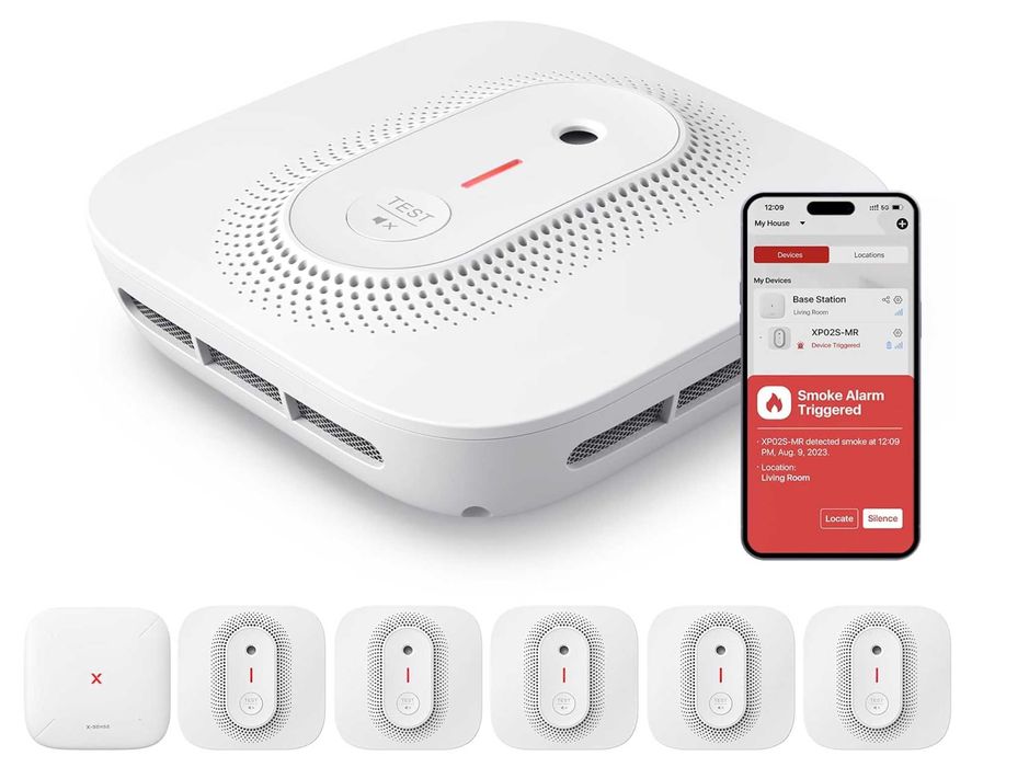 X-Sense XP02S-MR61 bezprzewodowy czujnik dymu z alarmem-6 sztuk - NOWY