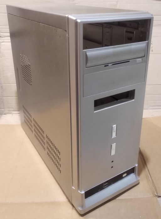 ПК корпус ATX с верхним расположением БП, серебристый металлик