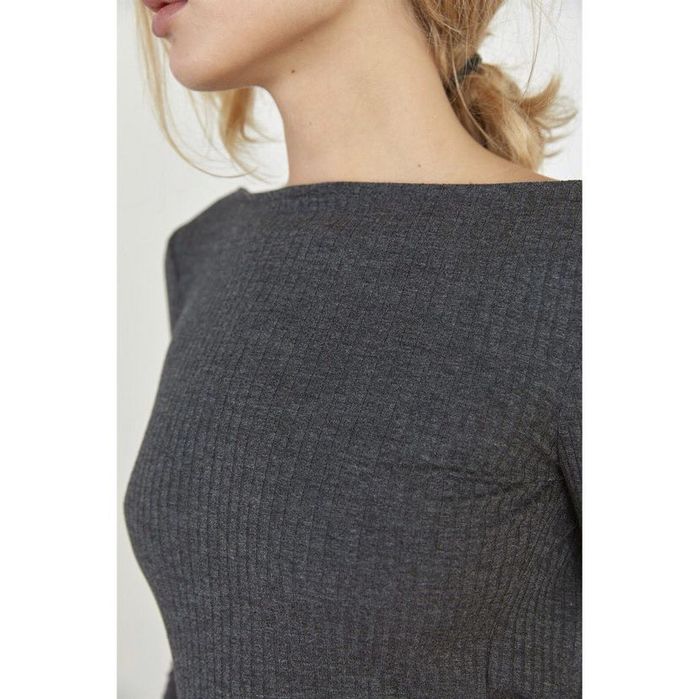 Боді з відкритою спинкою сірого кольору