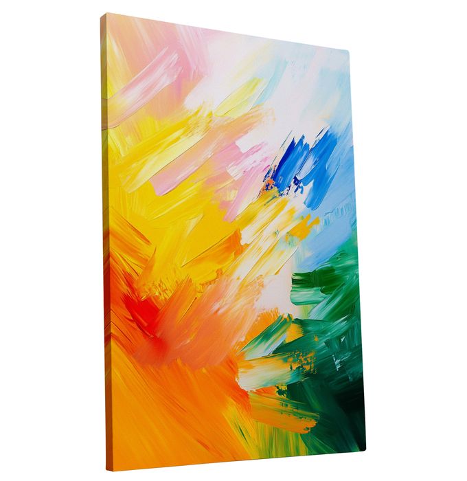 Kolorowy Obraz Abstrakcyjny na Płótnie 60x90 cm do Wnętrz