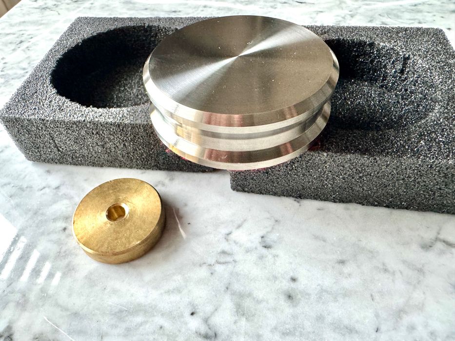 Docisk Audio Gramofonowy Stal Premium Krążek do Singli Mosiądz