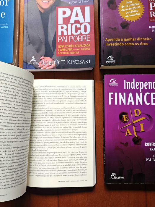 Lote 6 Livros Investimento e Literacia Financeira - Kiyosaki, Graham, Fisher