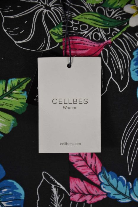 CELLBES Tropical Nowa Letnia Sukienka Damska 38/40 Wiskoza Bawełna Oryginalna