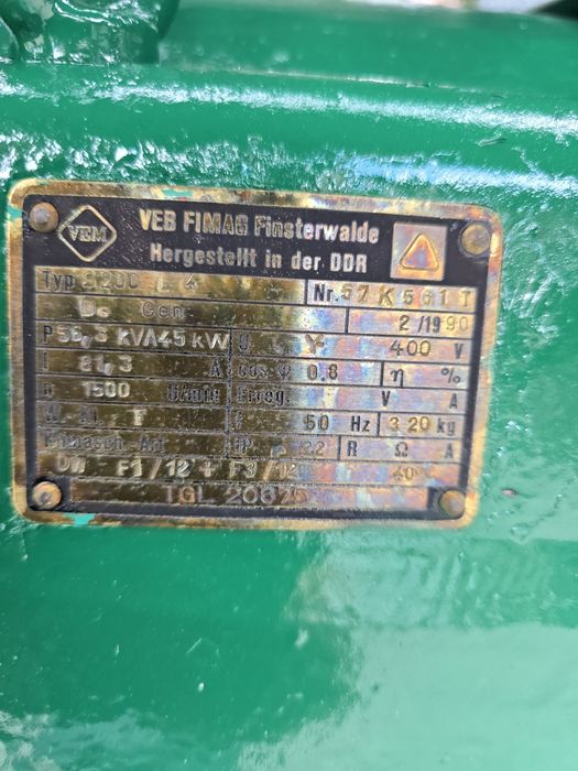 Agregat prądotwórczy 55kva 45 kw