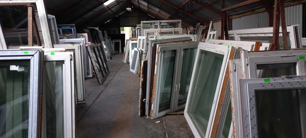 Okna używane białe różne wymiary.