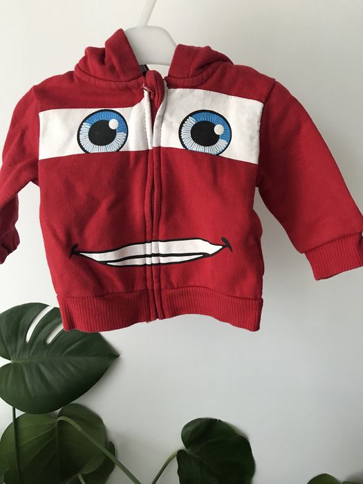 Czerwona bluza z kapturem Auta Disney baby 62 cm Zygzak McQueen