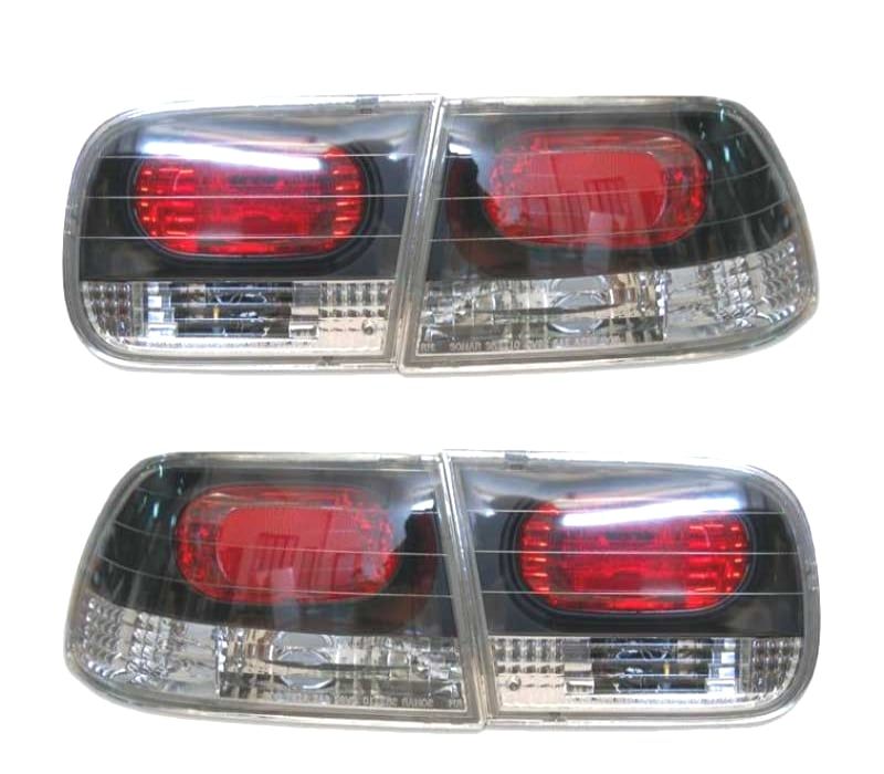 FAROLINS HONDA CIVIC 2P 92-95 LOOK LEXUS FUNDO PRETO