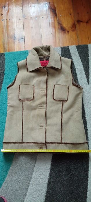 Kamizelka ZARA skóra i wełna śliczna i cieplutka r M