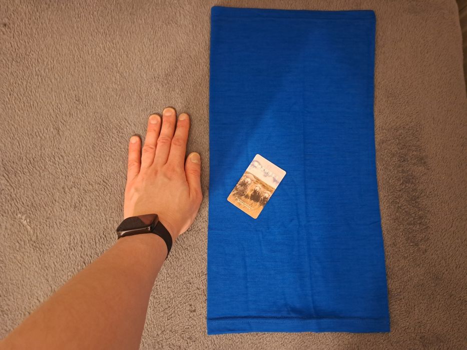 100% Merino Wełna Merynosowa Komin / Bandama Niebieski NOWY