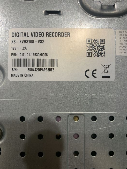 DIGITAL VIDEO RECORDER XS - XVR3108 - VS2