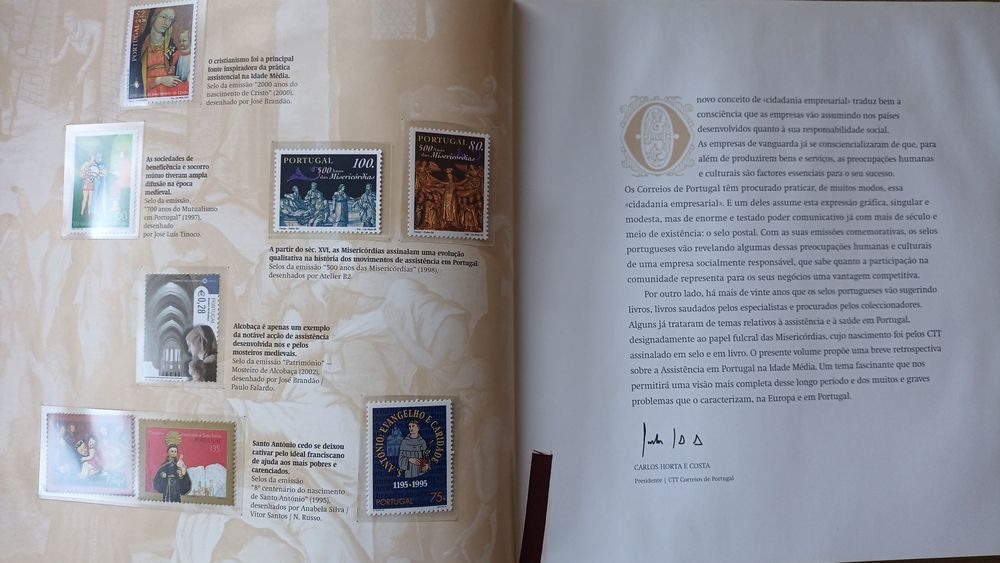 Livro selos ctt Assistência em Portugal na Idade Média