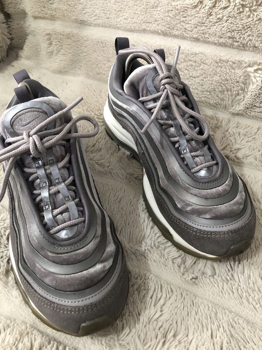 БАРХАТ NIKE AIR MAX (38-38.5) 24.5-25см кроссовки женские велюр серый