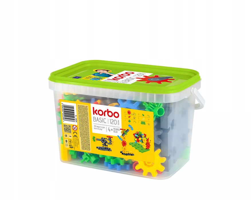 Klocki Basic, 120 elementów. Korbo. Nowy Produkt