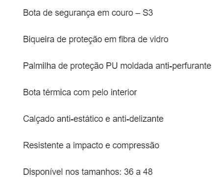 69.90€ BOTA DE SEGURANÇA, RIGGER S3.