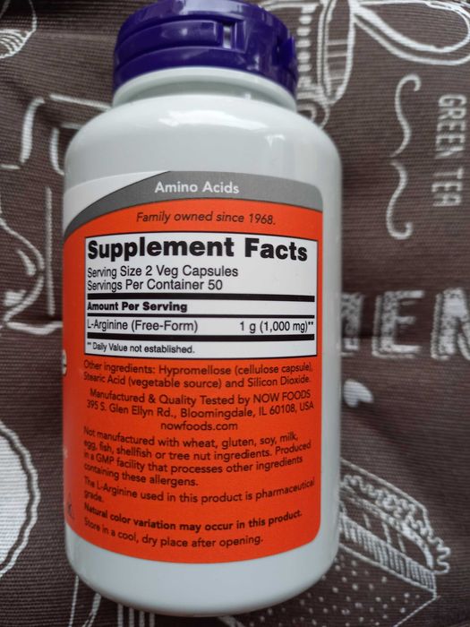 Now foods л аргинин аргінін L-Arginine 500 1000 mg  для спорта