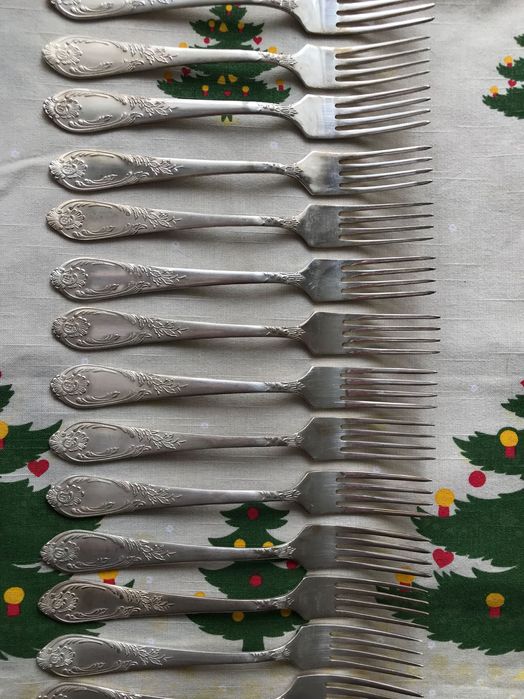 15 шт Столові вилки, виделки. Мельхіор УРСР. Мельхиор МНЦ