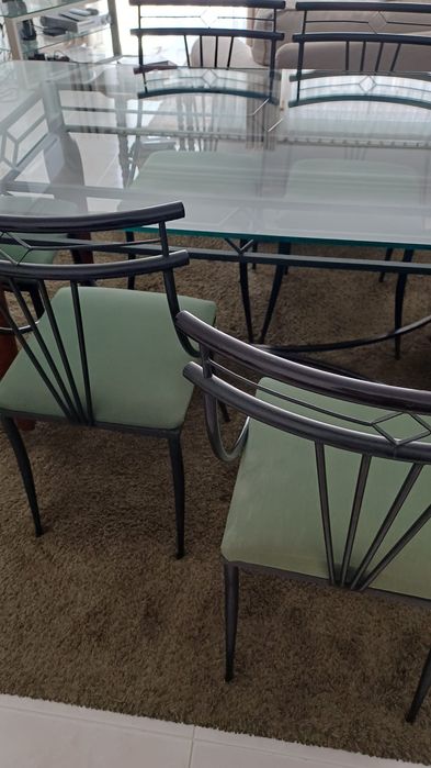Mesa de Ferro com tampo de Vidro