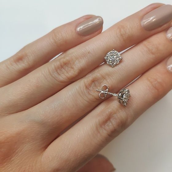 Срібні сережки з фіанітіми