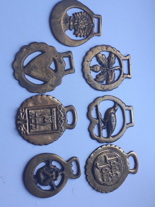 Винтажный латунный медальон 1950-конный декор, сделано в Англии