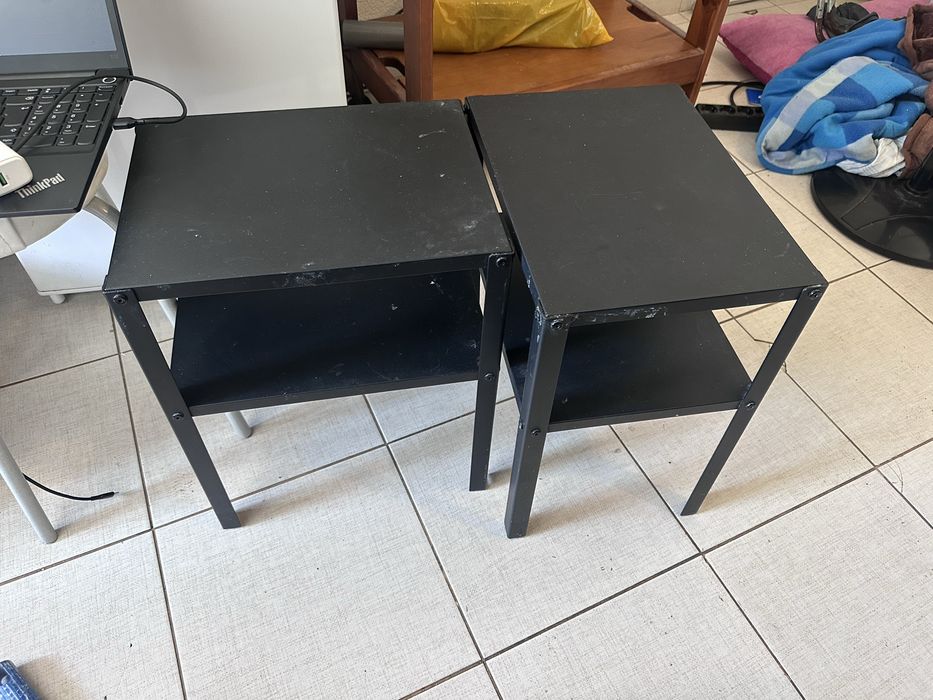Oportunidade: Móveis de Apoio (Carrinho Madeira + Mesinhas Pretas)