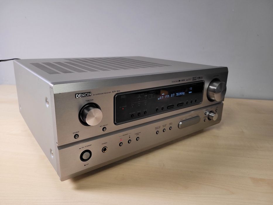 Amplituner Denon AVR-1804 - AV 6.1, srebrny, Super stan, Phono