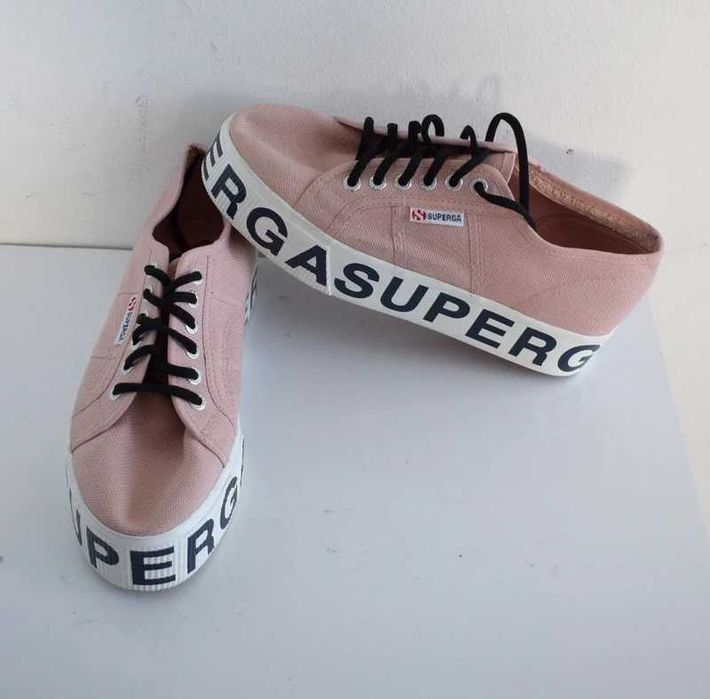 Superga buty trapiki na platformie pudrowy róż 39 ,5