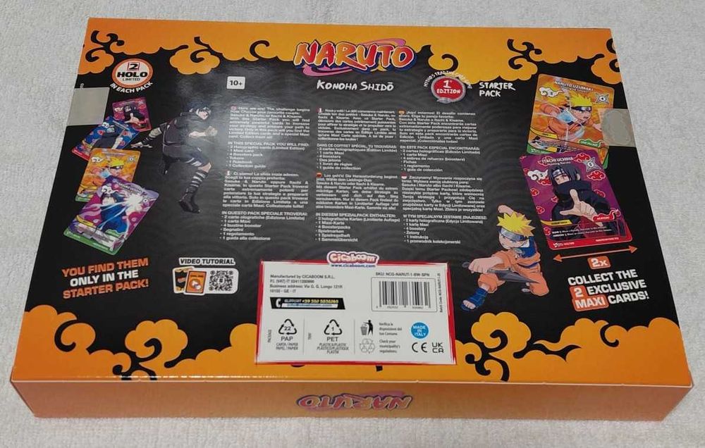 naruto mythos tcg starter pack 1º edition selado
