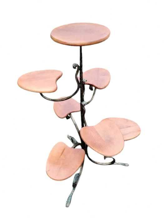 Напольная кованая авторская подставка стойка для цветов вазонов