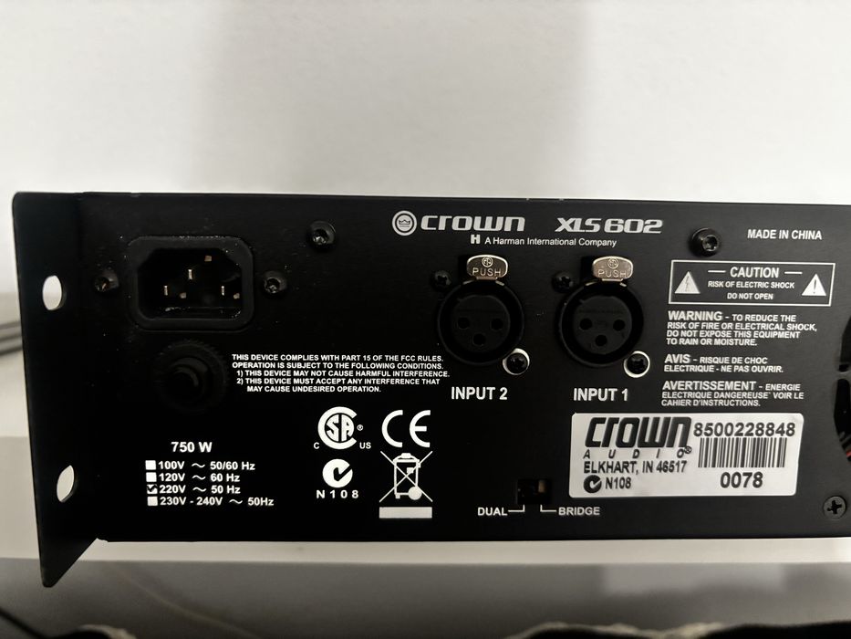 Amplificador Crown XLS 602 – Potência e Fiabilidade – Usado