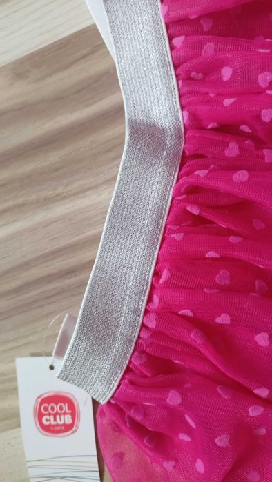 nowa spódniczka w serca cool club tiulowa 140 fuksja