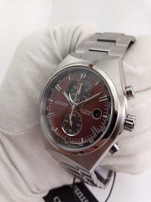 Титановые мужские часы Citizen Eco-Drive CA7090-52X - сапфир хронограф
