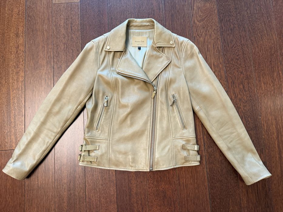 Kurtka skórzana damska ramoneska Massimo Dutti