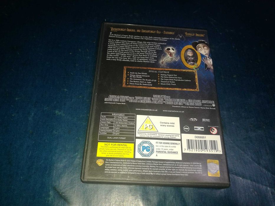 COPS BRIDE (NOIVA CADÁVER) - TIM BURTON	DVD (legendagem em Inglês)