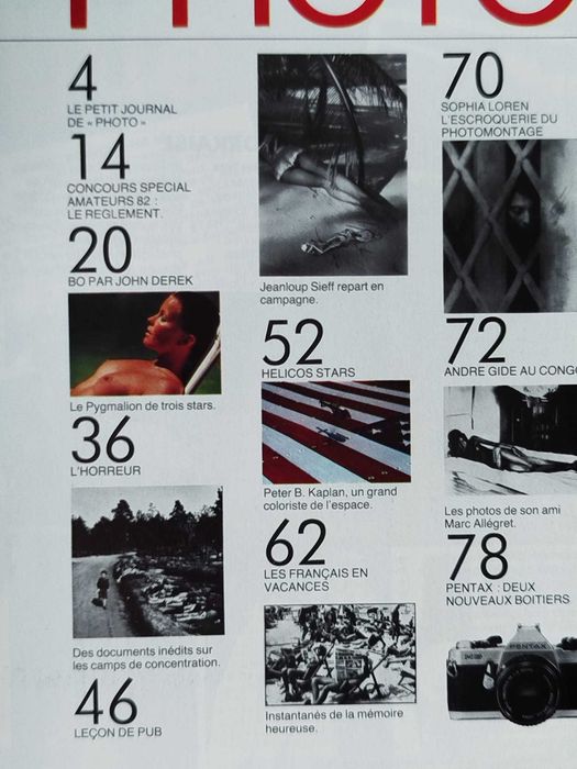 Revista PHOTO francesa muito rara e antiga nº 179 Agosto de 1982 Especial Bo Derek