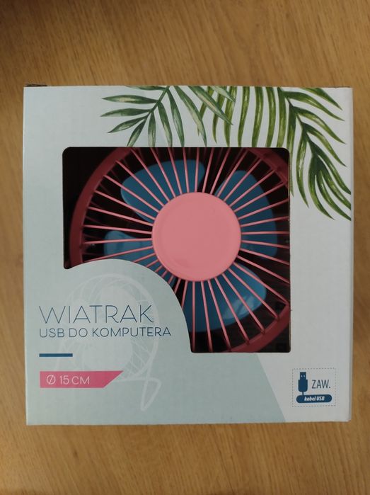 Nowy wiatrak USB do komputera o średnicy 15 cm