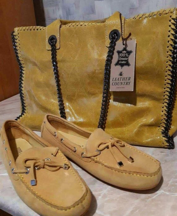 Женская итальянская сумка + подарок мокасины