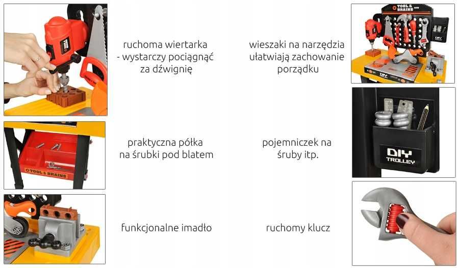 DUŻY Warsztat zestaw majsterkowicza narzędzia piła