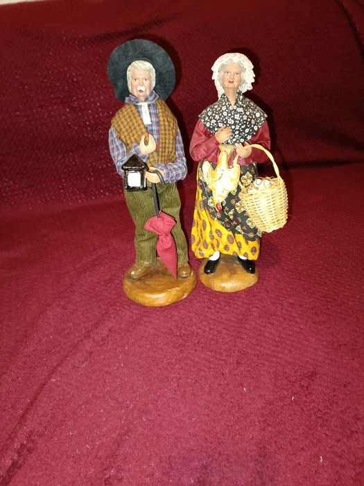 Um casal Francês camponês. antiguidades