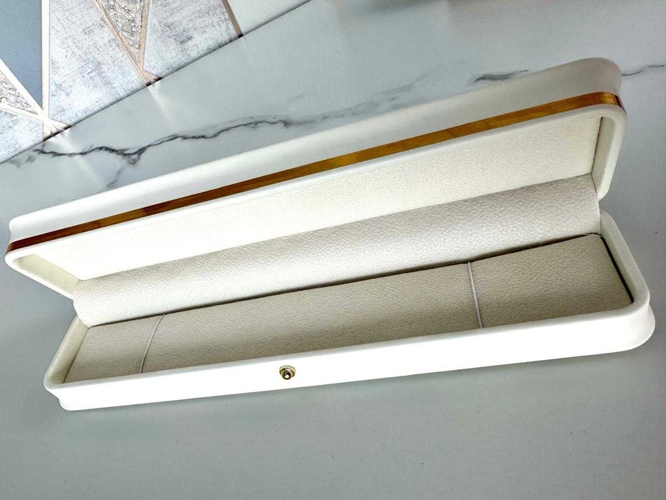 Pudełko prezentowe na Bransoletkę Łańcuszek Biało ZŁOTE Długie NOWE!