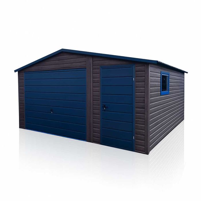 Garaż blaszany 5x5 drewnopodobny brama uchylna montaż gratis