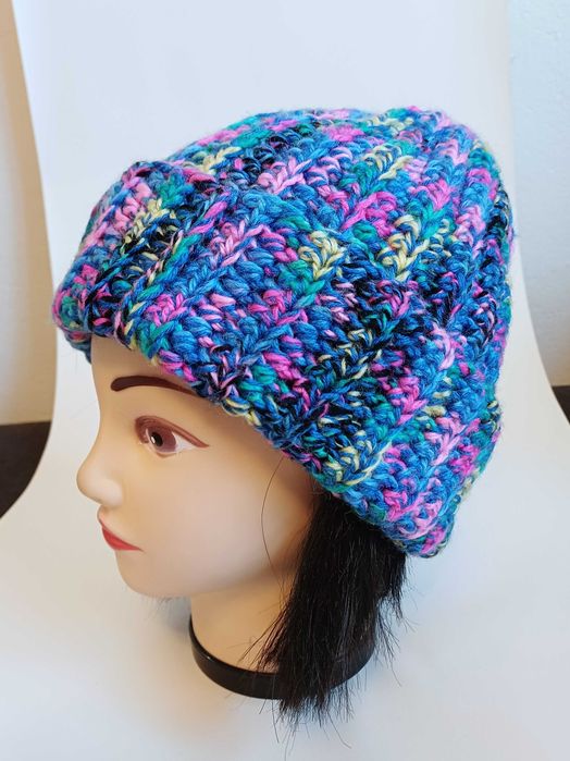 luźna czapka beanie, 25% wełna