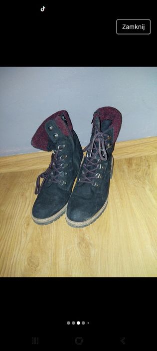 Buty zimowe na obcasie