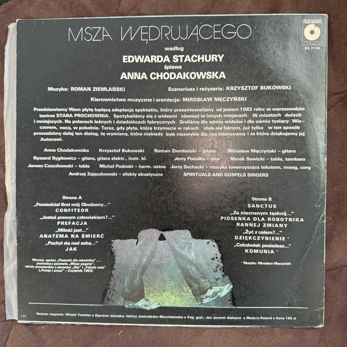 Anna Chodakowska - "Msza wędrującego" według Edwarda Stachury (winyl)