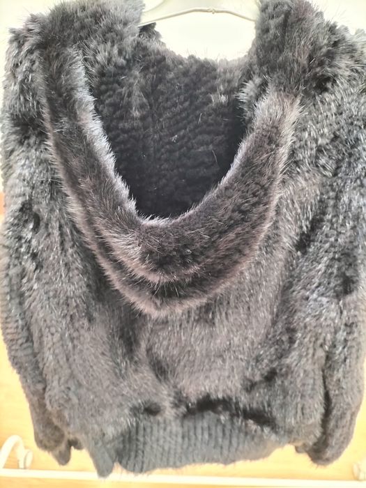 Casaco de vison tricotado