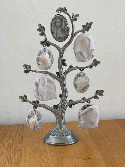 Ramka drzewko genealogiczne 14 zdjęć srebrne PolDom