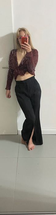 Spodnie le collett polska marka xs eleganckie rozszerzane